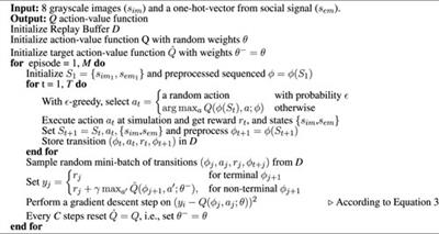 Deep Q-network for social robotics using emotional social signals